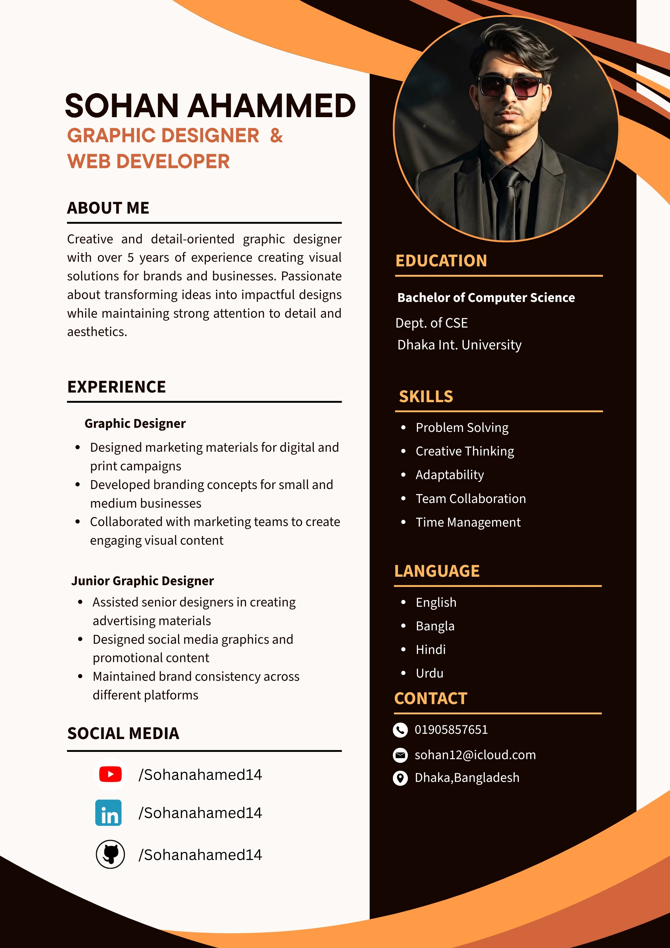 Sohan Ahammed — Curriculum Vitae