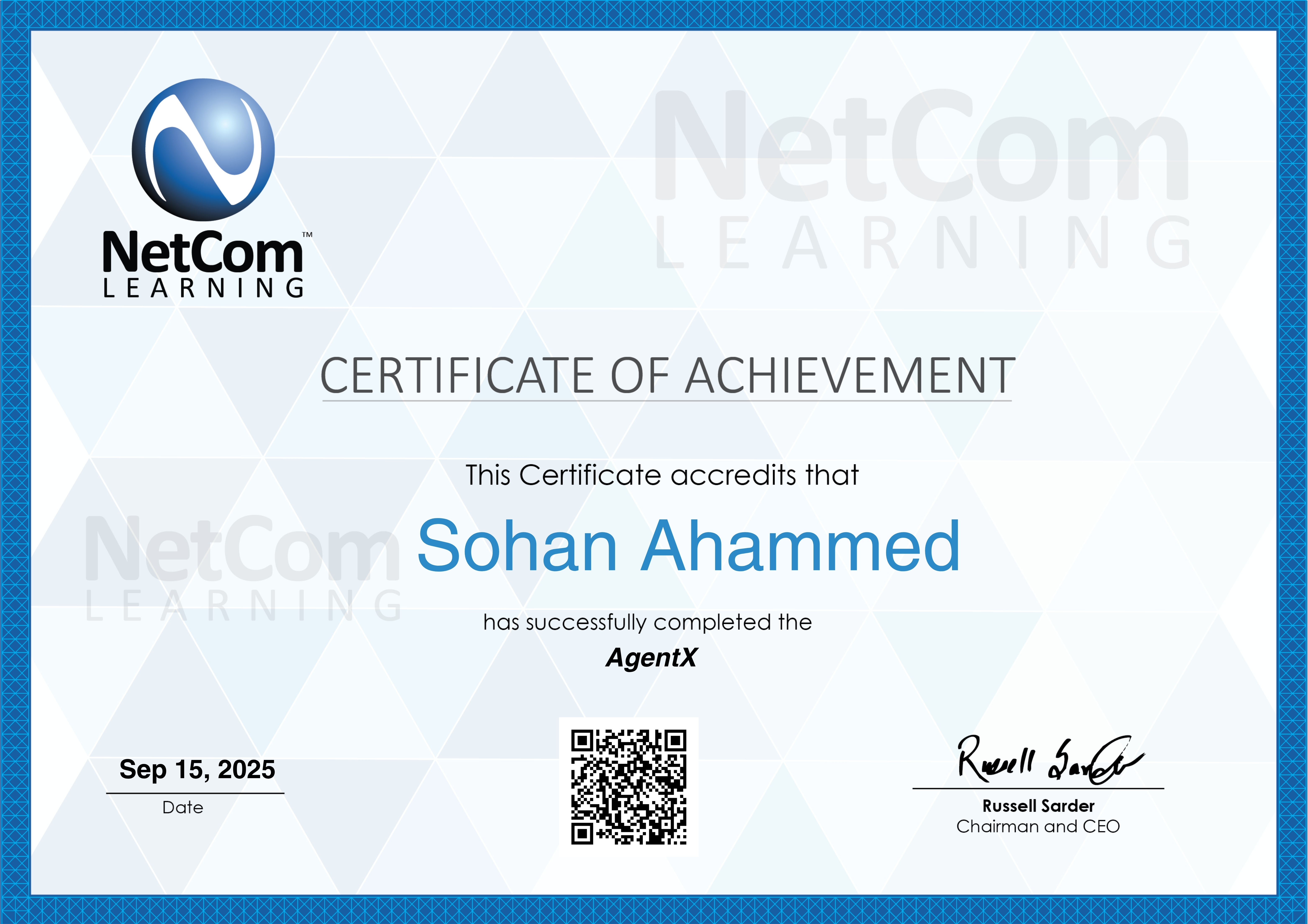 AgentX - NetCom Learning — Generative AI with Agentic AI Certificate